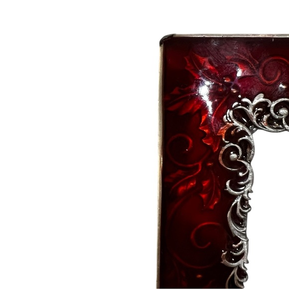 Red Decorative Epoxy Photo Frame with Christmas Tree Accent EUC - Picture 7 of 7